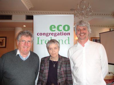 Catherine Brennan SSL with Fr Seán McDonagh SSC and Gavin Harte